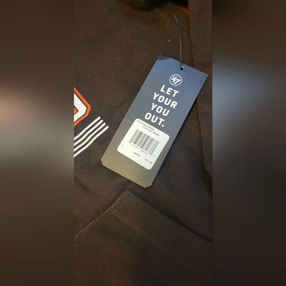 NWT Cleveland Browns '47 Brand Block Logo NFL Official Hoodie Size Medium - Picture 3 of 14